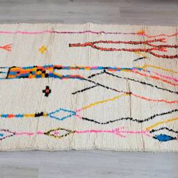 Handmade Beni Ourain Rug Customizable Moroccan Azilal Rug - thumbnail 2