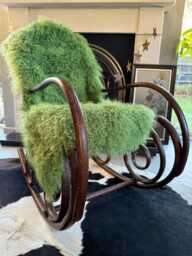 Fern Green Mongolian Sheepskin Throw/Rug Genuine Tibetan Lamb - 48x24 Inches - thumbnail 1
