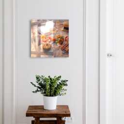 Summer Picnic Wall Mounted Key Cabinet, Orange Industrial Box, Photographic Food, For Lovers Of Nature & Relaxation - thumbnail 1