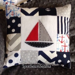 Navy/Gray/Red Nautical Nursery/Coastal Nursery/Nautical Pillow Sold Separately - thumbnail 2