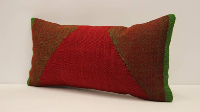 10x20 Kilim Pillow Case, Boho Throw Cover, Turkish Lumbar Pillow, Wool Cover, Kilim Cover, Decorative Cover 4Yef-465 - image 1