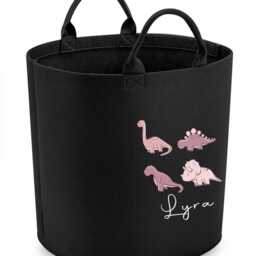 Personalised Dinosaur Toy Storage, Tub, Storage Basket, Box, Baby Shower Gift, Baby Nursery, Blanket Pink Dinosaurs Any Text - thumbnail 3