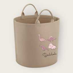 Personalised Dinosaur Toy Storage, Tub, Storage Basket, Box, Baby Shower Gift, Baby Nursery, Blanket Pink Dinosaurs Any Text - thumbnail 4