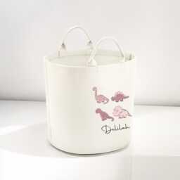 Personalised Dinosaur Toy Storage, Tub, Storage Basket, Box, Baby Shower Gift, Baby Nursery, Blanket Pink Dinosaurs Any Text