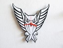 Tribal Owl - Wall Clock