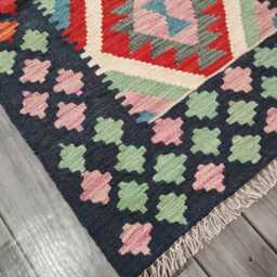 Multicolour Wool Kilim Runner, Handmade Artisan Afghan Turkish Persian Qashqai Moroccan Navajo Flatweave, Natural Rug 249x70 cm - thumbnail 4