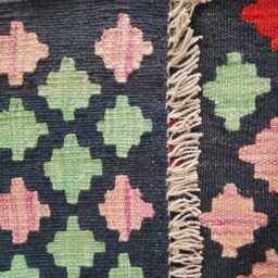 Multicolour Wool Kilim Runner, Handmade Artisan Afghan Turkish Persian Qashqai Moroccan Navajo Flatweave, Natural Rug 249x70 cm - thumbnail 3