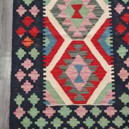 Multicolour Wool Kilim Runner, Handmade Artisan Afghan Turkish Persian Qashqai Moroccan Navajo Flatweave, Natural Rug 249x70 cm - thumbnail 2