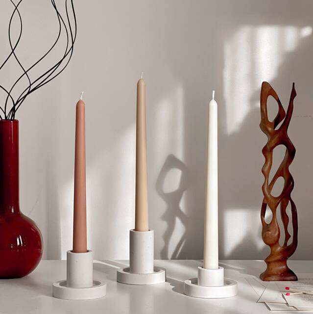 Handmade Narrow Taper Candle Pastel Soy Wax Dinner Candle - image 1