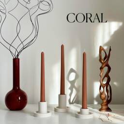 Handmade Narrow Taper Candle Pastel Soy Wax Dinner Candle - thumbnail 2