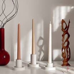 Handmade Narrow Taper Candle Pastel Soy Wax Dinner Candle - thumbnail 1
