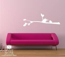 Nursery Birdies With Berries Wall Decal - Vinyl Stickers Art Custom Home Decor - thumbnail 1