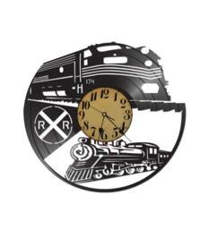 Free Shipping Railroad Train Engineer Themed Vinyl Album Record Clock Made in The > Usa - thumbnail 1