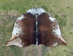 Exotic Brown & White Cowhide Rug-Exclusive Hair On For Rustic Home Decor-Luxurious Brazillian Floor Area Rug-Western Decor - thumbnail 1