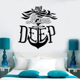 Wall Vinyl Decal Sea Quotes Ship Anchor Maritime Hemp Nautical Beach House Modern Home Decor - #1211Dz - thumbnail 2