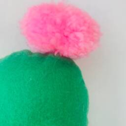 Cactus Cushion With Pom Flowers - thumbnail 2
