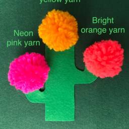 Cactus Cushion With Pom Flowers - thumbnail 4