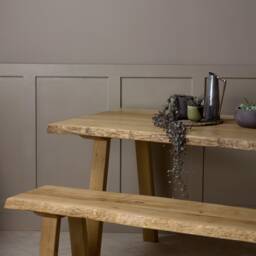 Konk ??? Waney-st??ng Bench [Wooden Legs] Bespoke Sizes Available Live Edge Oak Modern Seat, Minimalist Dining, Hallway Seating, Side Table - thumbnail 2