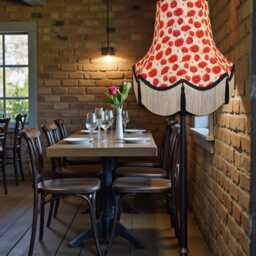 Red Poppies Floral Fabric Lampshade Handmade For Table & Floor Standard Lamps Bases, Clip On Wall Lights, Ceiling Pendants - thumbnail 3
