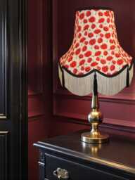 Red Poppies Floral Lampshade Handmade Fabric Shade For Table, Floor, Wall Lights