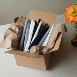 Tall Taper Candles - Wedding Collection Dinner Candle Blue & White Shades Stick Pack Trendy Table - thumbnail 1
