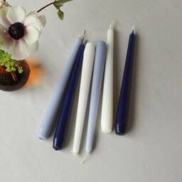 Tall Taper Candles - Wedding Collection Dinner Candle Blue & White Shades Stick Pack Trendy Table - thumbnail 2
