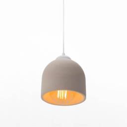 Pink Concrete Pendant Light, Handmade Lamp, Stone Chandelier, Raw Home Decor - thumbnail 1