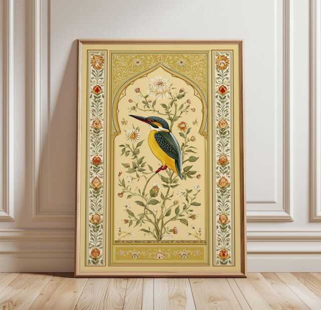 Kingfisher Bird Poster, Botanical Wall Art, Nature Print - image 1