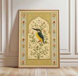 Kingfisher Bird Poster, Botanical Wall Art, Nature Print - thumbnail 1
