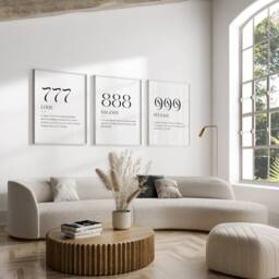 Angel Numbers Print - 111 222 333 Number Poster Minimalist Decor Spiritual Bedroom Wall Art Trendy Prints Affirmation - thumbnail 3