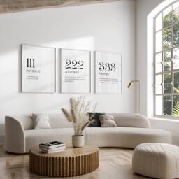 Angel Numbers Print - 111 222 333 Number Poster Minimalist Decor Spiritual Bedroom Wall Art Trendy Prints Affirmation - thumbnail 1