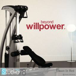 Workout Room Vinyl Decal - Beyond Willpower Quote - 36.5 X 10 - thumbnail 3