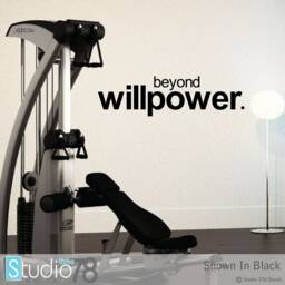 Workout Room Vinyl Decal - Beyond Willpower Quote - 36.5 X 10 - thumbnail 1