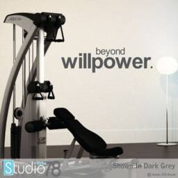 Workout Room Vinyl Decal - Beyond Willpower Quote - 36.5 X 10 - thumbnail 2