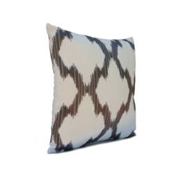 Designer Throw Pillow Cover, Cushion Covers, Off White/Charcoal Pillow, Decorative Accent Silk Embroidered Farmhouse Pillow - thumbnail 2