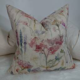 Voyage Ilinizas Poppy Country Floral Fabric Cushion Cover Home Meadow Flowers For Couch Sofa Statement - thumbnail 1