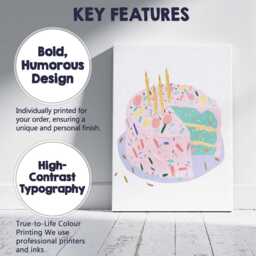 Pastel Sprinkle Birthday Cake Watercolour Dessert Illustration Canvas Wall Art Print Decor Picture Ready To Hang - thumbnail 2