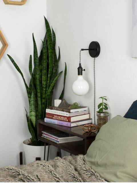 Modern Plug in Adjustable Wall Sconce - Custom Finish Led Or Antique Bulbs Bedroom Lamp Bedside Light - image 1