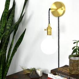 Modern Plug in Adjustable Wall Sconce - Custom Finish Led Or Antique Bulbs Bedroom Lamp Bedside Light - thumbnail 2