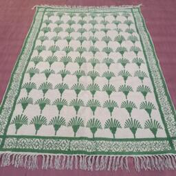 Hand Block Print Cotton Dhurrie Rug Indian Boho Kilim Style - thumbnail 2