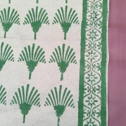 Hand Block Print Cotton Dhurrie Rug Indian Boho Kilim Style - thumbnail 3