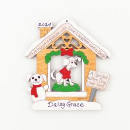 Personalized Spoiled Dog House Christmas Ornament-Wood, Hand Painted, Laser Cut