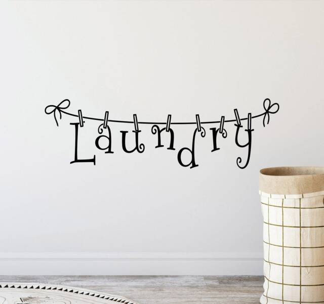 Laundry Wall Decal Room Sign Quote Lettering Bathroom Poster Vinyl Sticker Decor Art Print X256 - image 1