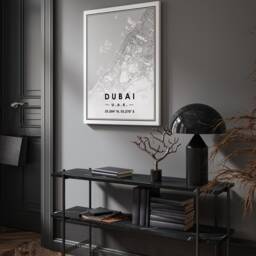 Framed Canvas Map Of Your Choice - Minimal Scandinavian Home Decoration Living Room Bedroom Office - thumbnail 2