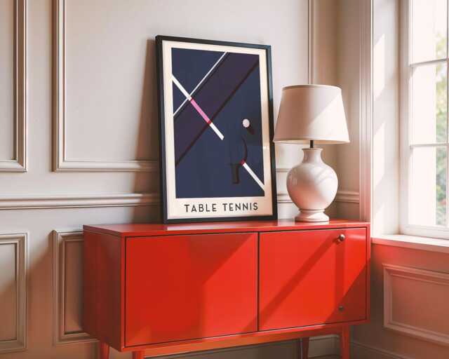Table Tennis Art Print - Minimalist Sports Poster Bold Ping Pong Wall - image 1