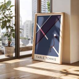 Table Tennis Art Print - Minimalist Sports Poster Bold Ping Pong Wall - thumbnail 3