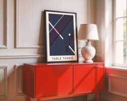Table Tennis Art Print - Minimalist Sports Poster Bold Ping Pong Wall - thumbnail 1