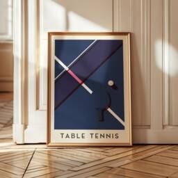 Table Tennis Art Print - Minimalist Sports Poster Bold Ping Pong Wall - thumbnail 2