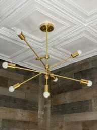 Zagreus Modern Geometric Sputnik 6 Light Mid Century Industrial Chandelier