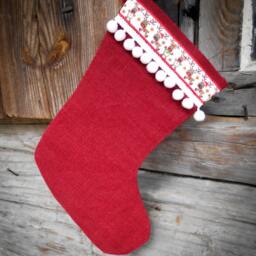 Christmas Stocking Gift Decor Holiday Personalized Burlap Ornament Scandinavian - thumbnail 3